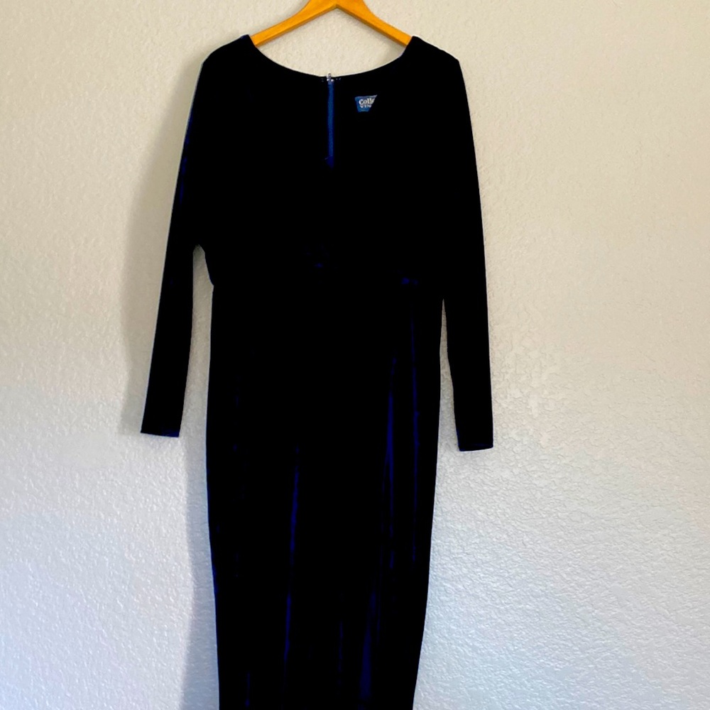 Collectif Vintage Lexie navy blue velvet 3X 20